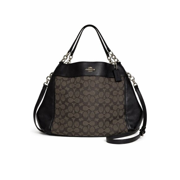 Coach Handbags - Coach Black Lexy Signature Print Double Shoulder Strap Crossbody Bag F29548